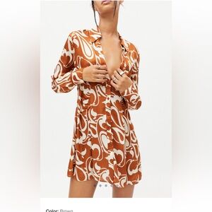 Urban Outfitters Renee Printed Shirt Dress
